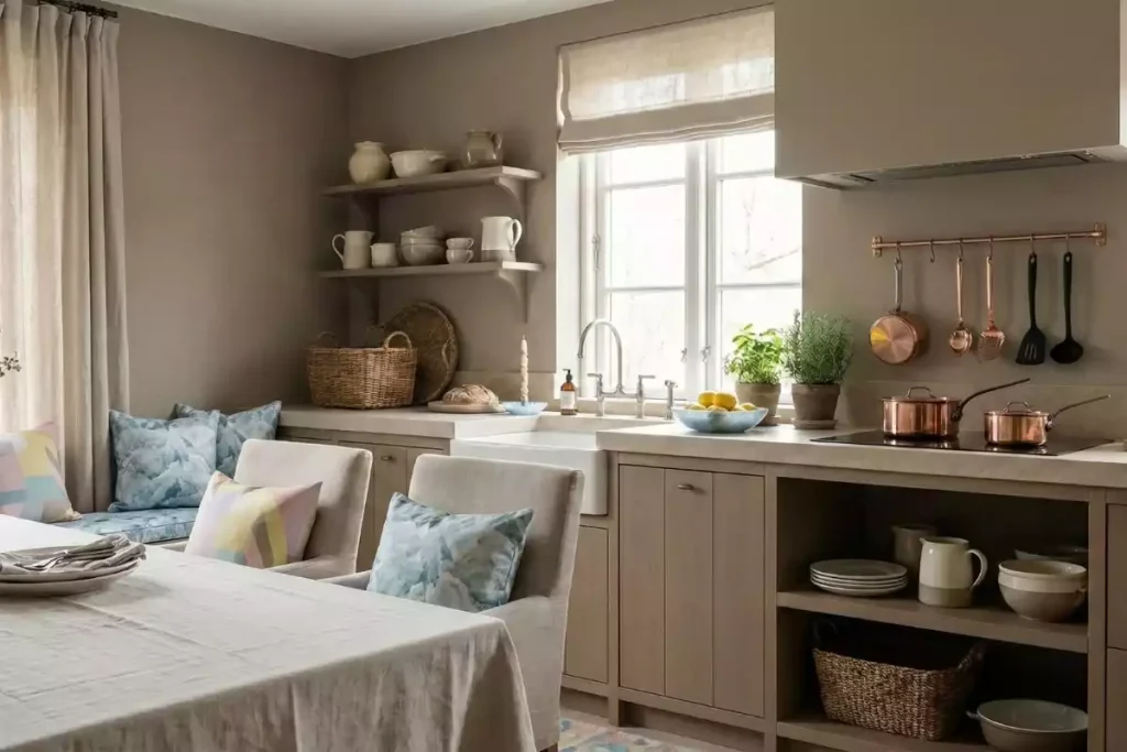 cuisine le lin et couleur taupe