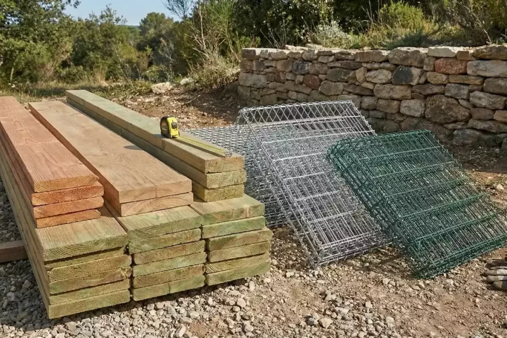 comment fixer du bois sur gabion