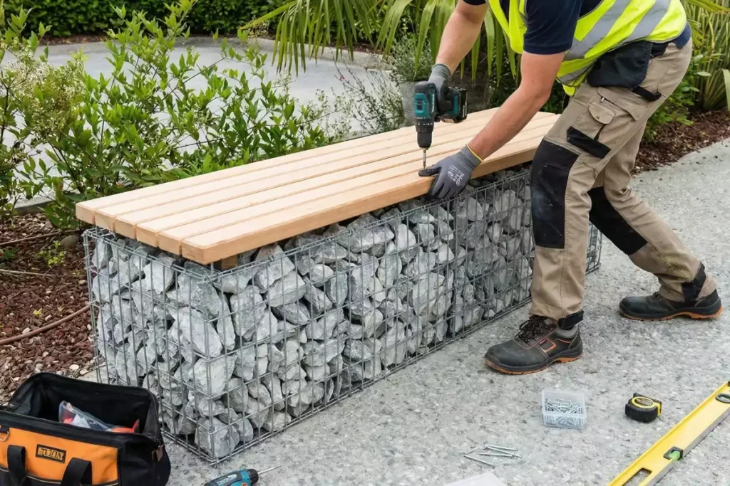 un banc en gabion comment faire