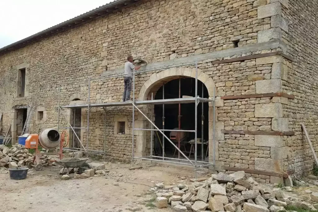 chainage mur en pierre