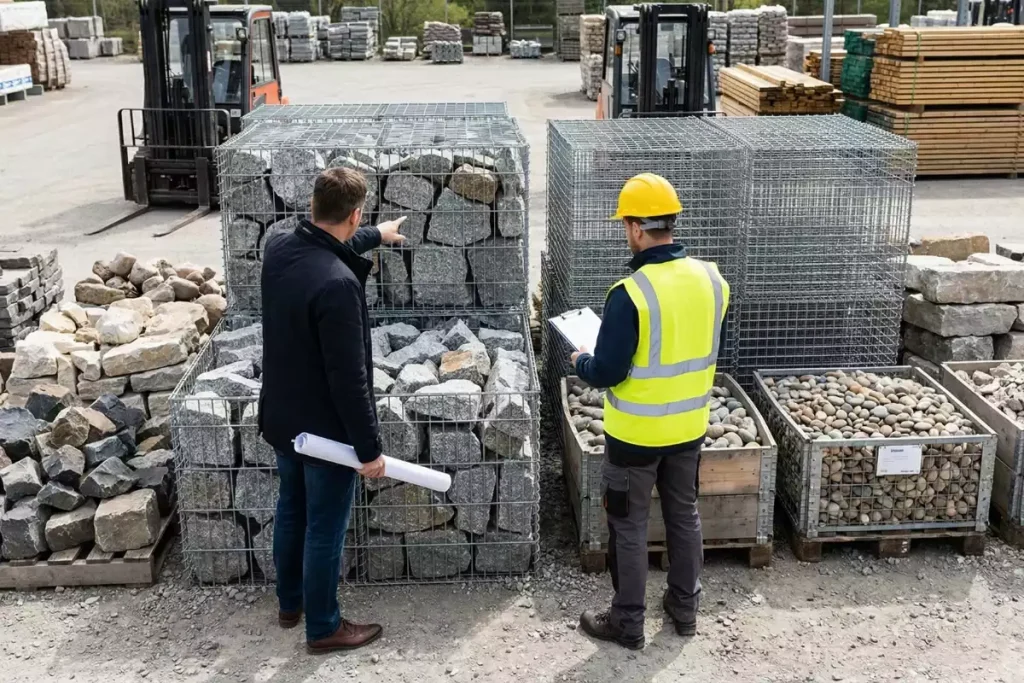 installation gabions en pente