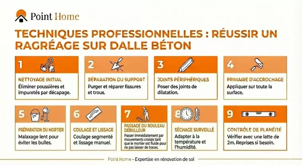 préparer dalle béton avant ragréage