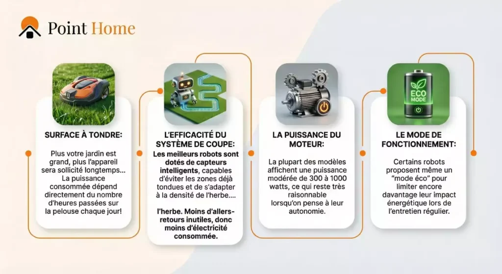 calcul consommation electrique robot tondeuse
