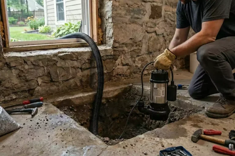 installation pompe de relevage eau de pluie