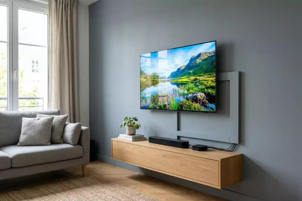 cacher cables tv au mur