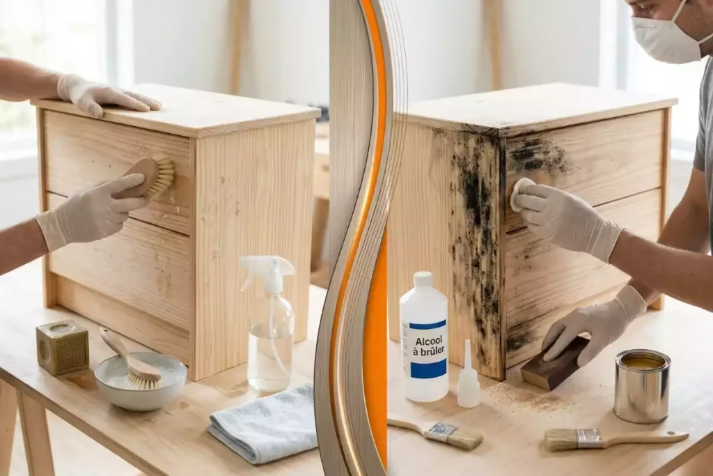 produit pour nettoyer moisissure sur meuble en bois