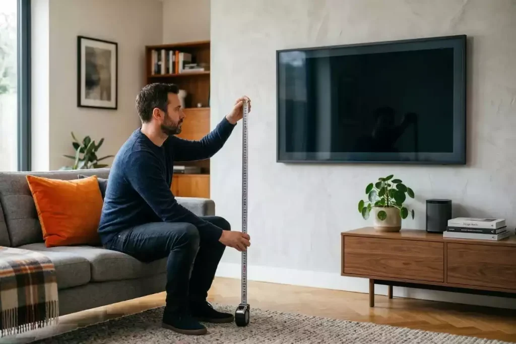 quelle hauteur tv 65 pouces installation mur