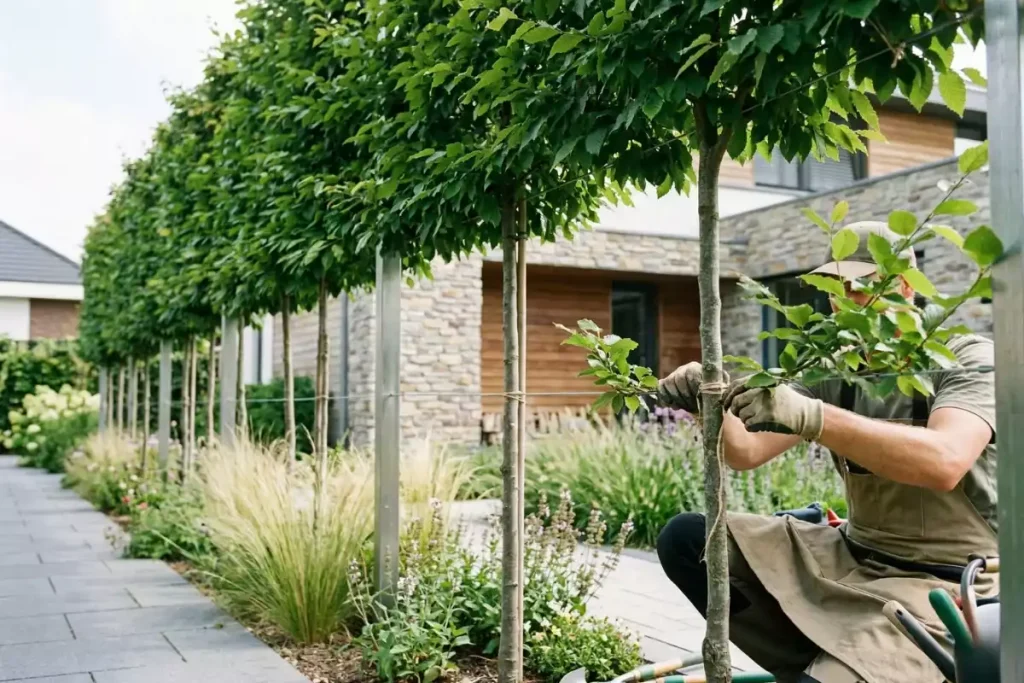arbre palissé pour brise vue
