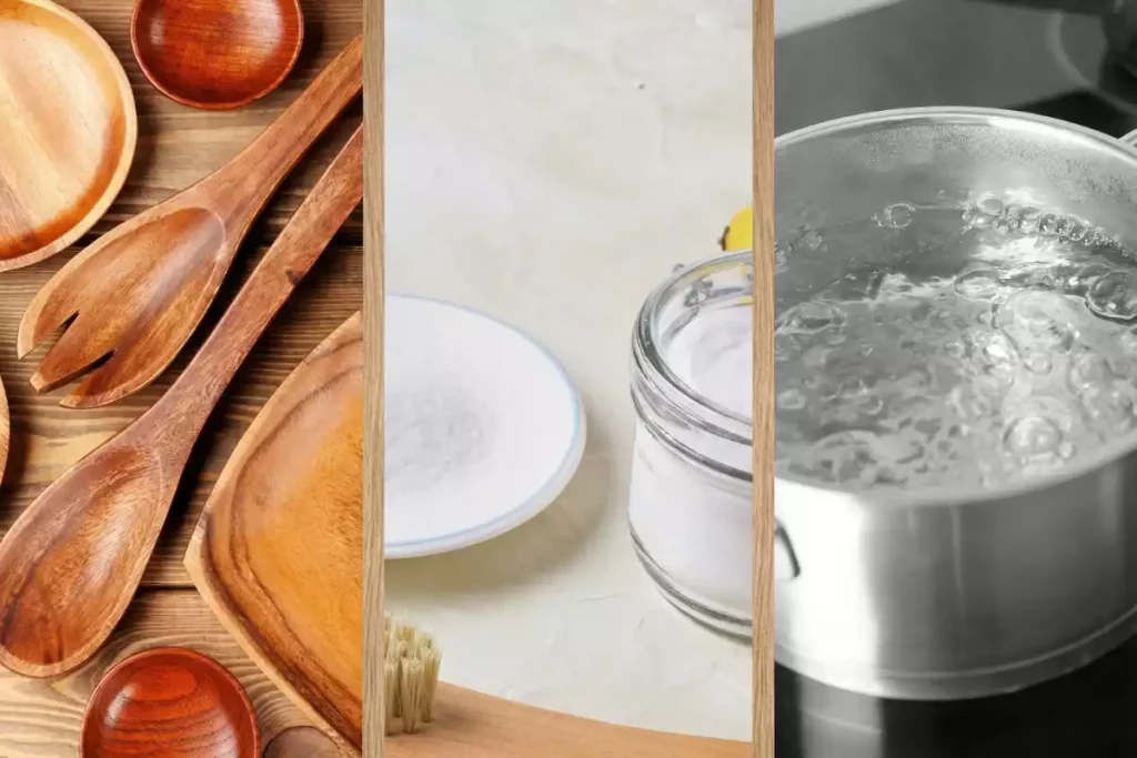 astuce cuillère bois bicarbonate eau bouillante