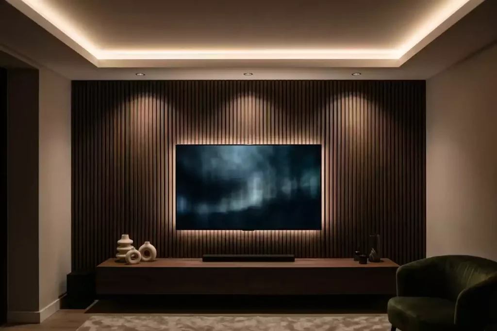decoration mur derriere tv