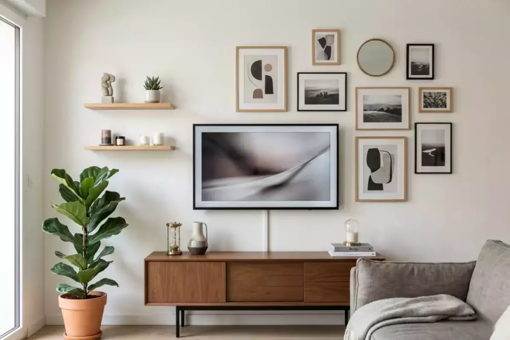 habiller mur derriere tv