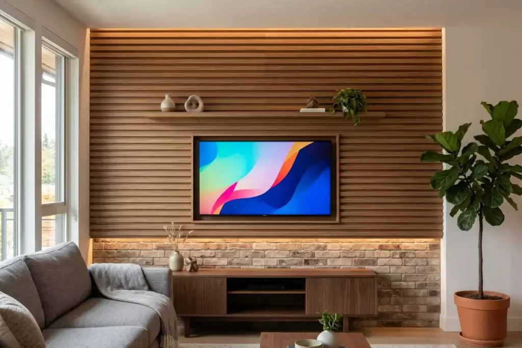idee decorer mur derriere tv