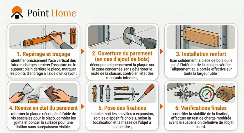 mur placo charge lourde