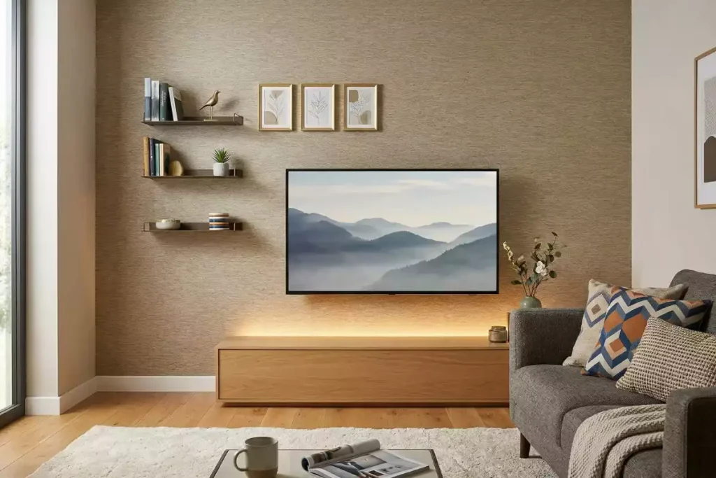 papier peint pour mur derrière tv
