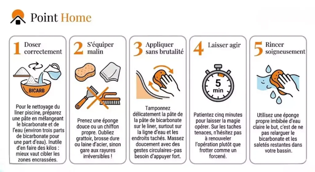astuce nettoyage liner piscine bicarbonate
