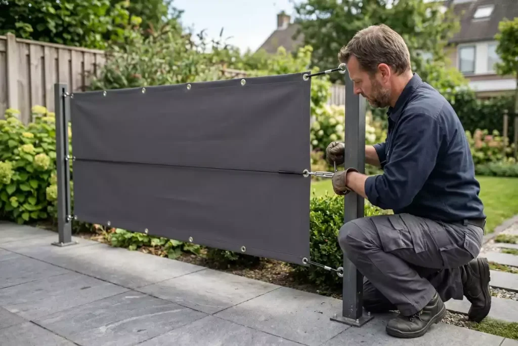 comment poser un brise vue retractable sans mur
