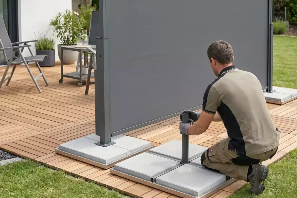 guide fixer brise vue retractable sans mur
