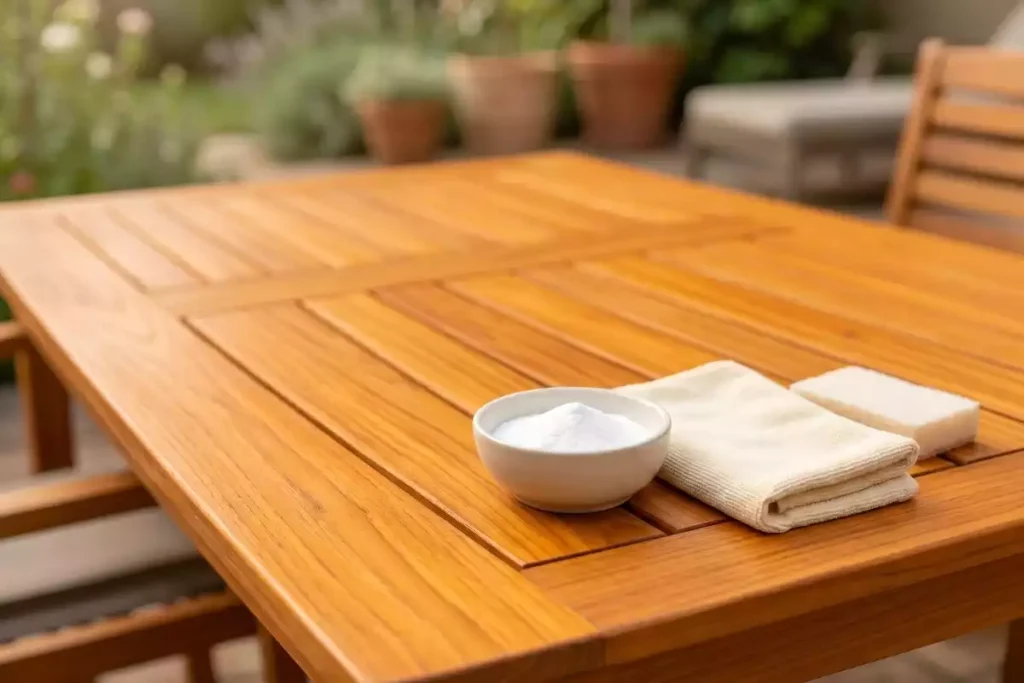 nettoyer table en teck bicarbonate de soude