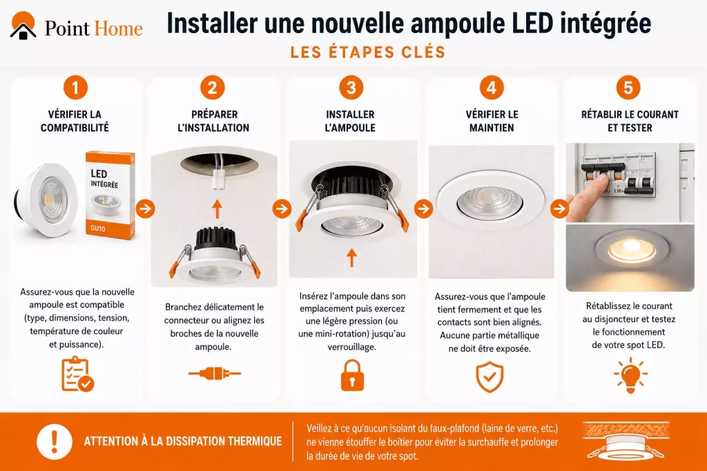 Comment changer un spot LED encastré sans cerclage