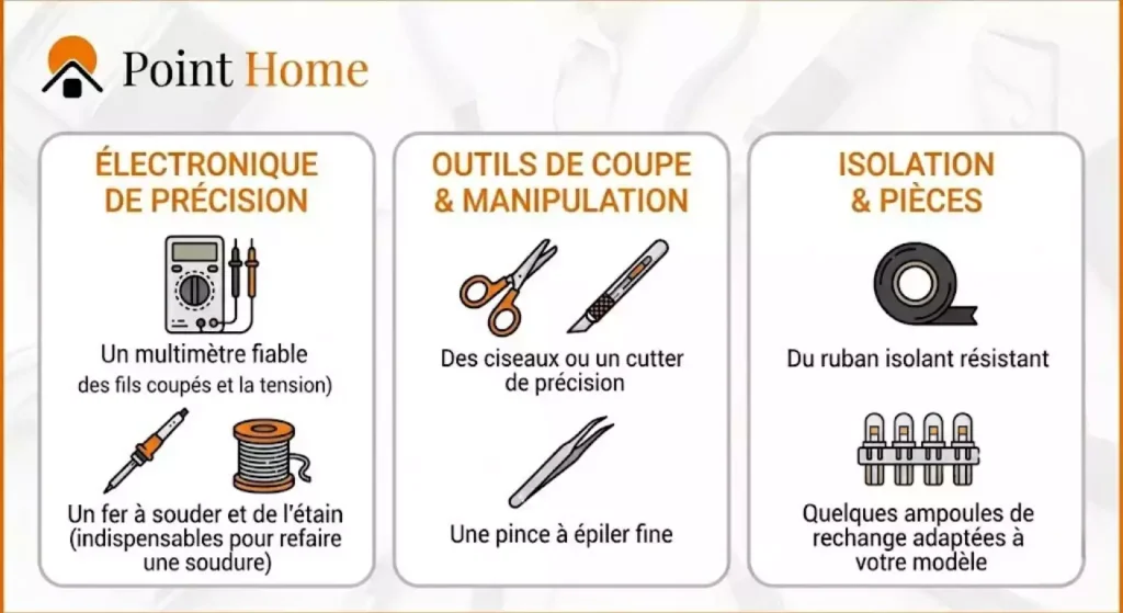 reparation guirlande led 3 fils