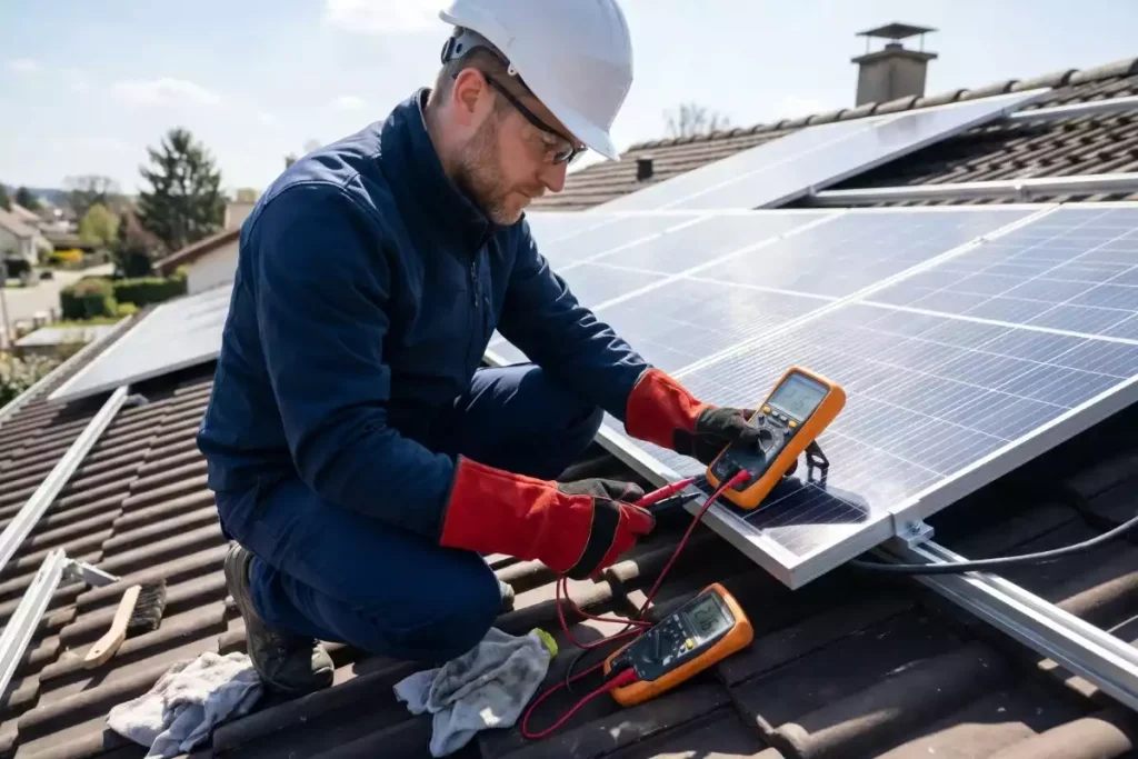 tester un panneau solaire avec un multimetre