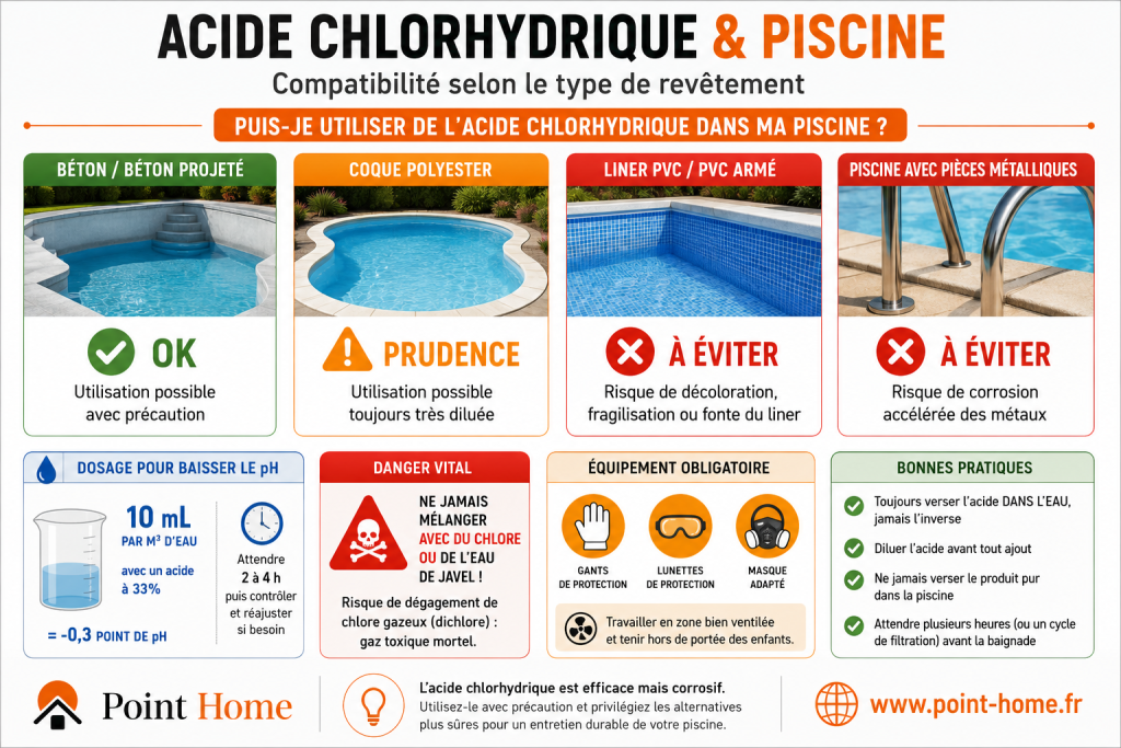 Piscine et acide chlorhydrique