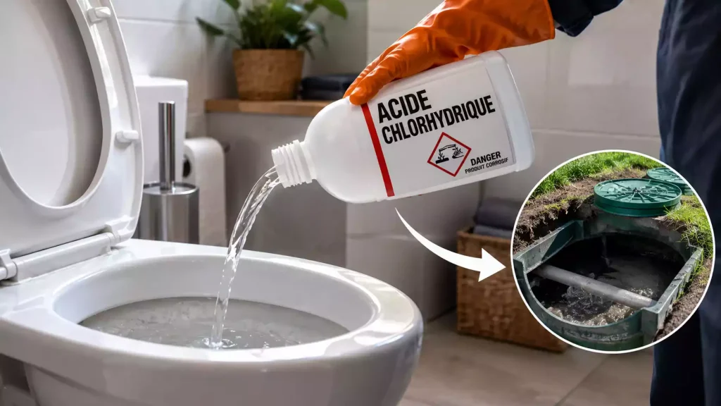 Acide chlorhydrique pour le tartre des WC avec fosse septique